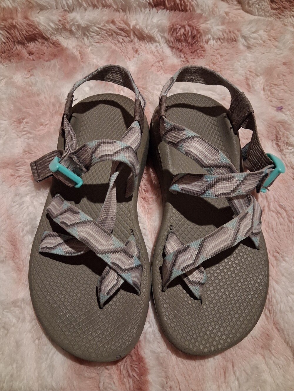 CHACO Sandals ZX2 CLASSIC Grey Candy Hiking Comfort JACQUARD Strappy Sz 8